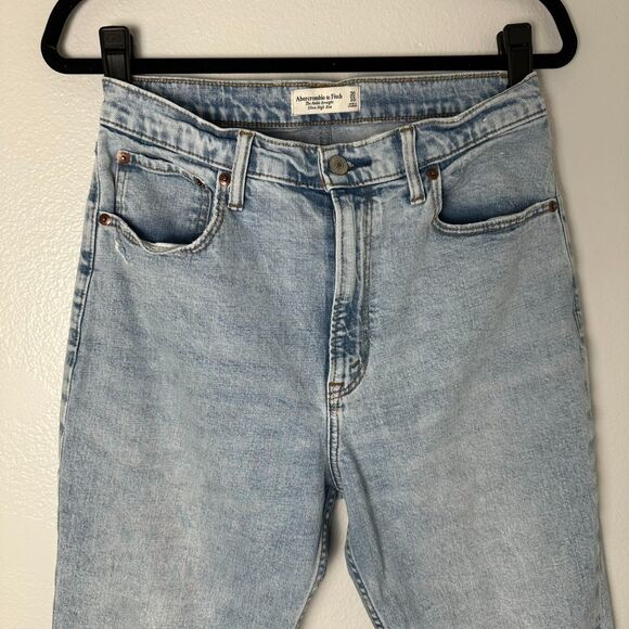 Abercrombie & Fitch Womens The Ankle Straight Ultra Hi Rise Jeans Blue Sz 30/10s - Picture 9 of 16